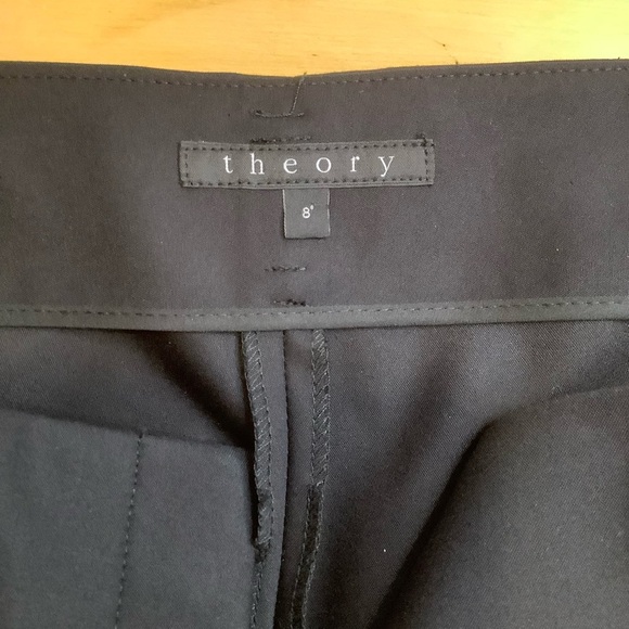 THEORY Bedina Pavia Black Tailored Ankle Trousers Size 8 - Picture 9 of 13
